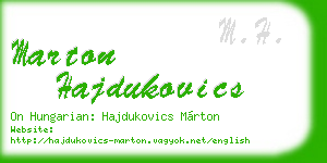 marton hajdukovics business card
