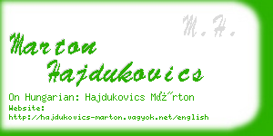 marton hajdukovics business card